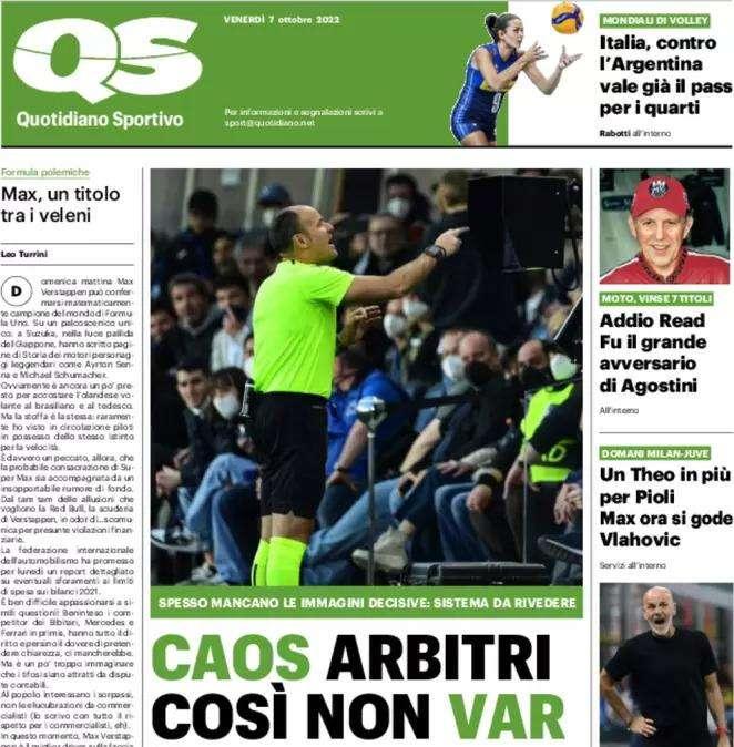 L'apertura del QS: "Caos arbitri, così non VAR". Spesso mancano le immagini decisive