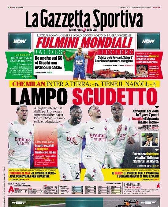 Rassegna stampa - Le prime pagine di domenica 20 marzo