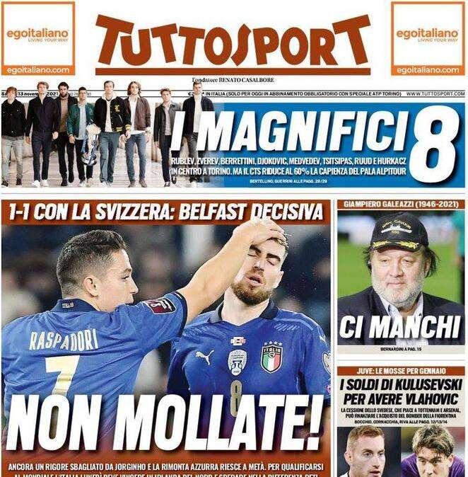 L'appello di Tuttosport in apertura alla Nazionale: "Non mollate"