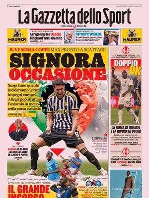 Gazzetta in prima pagina: "Con super Thuram largo a Frattesi e Sanchez"