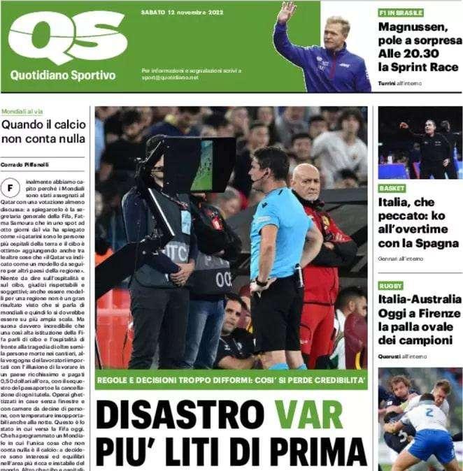 L'apertura del QS: "Disastro VAR: più liti di prima". Scelte difformi: così si perde credibilità