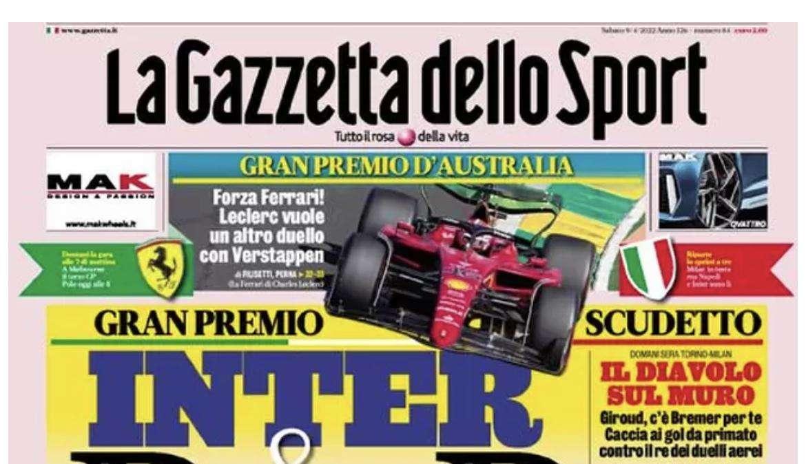 Rassegna stampa - Le prime pagine di sabato 9 aprile