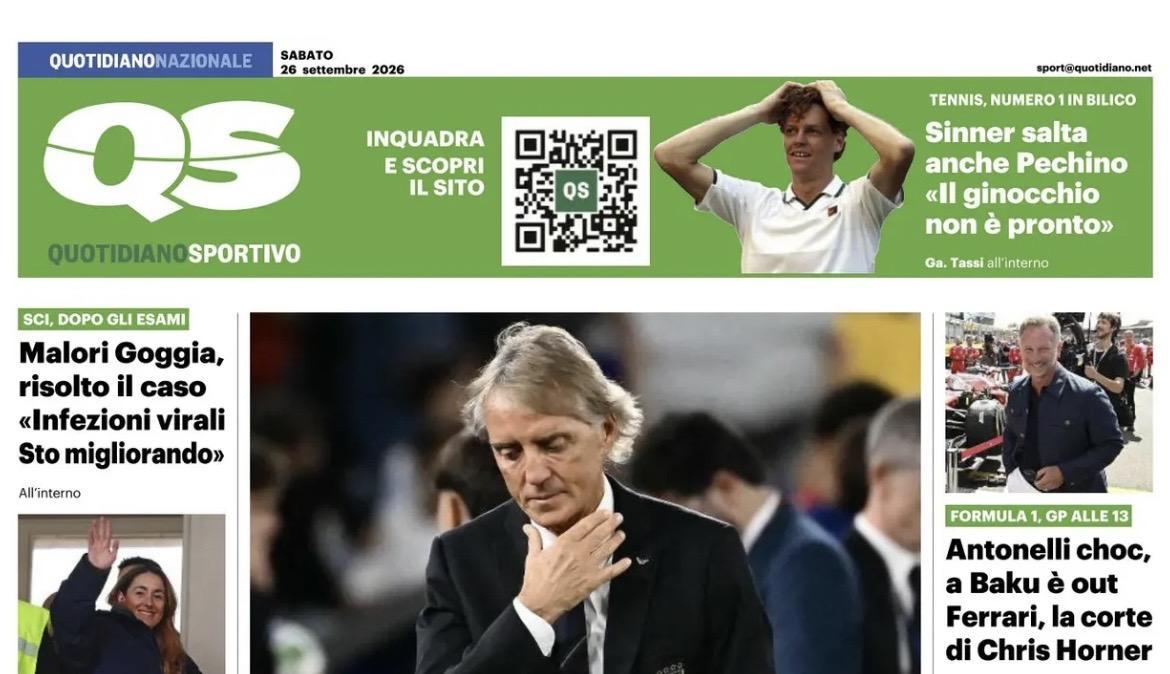 "Gli azzurri tra i fischi! Icardi, Pogba e tanti altri, le tentazioni a costo zero", la prima pagina del QS