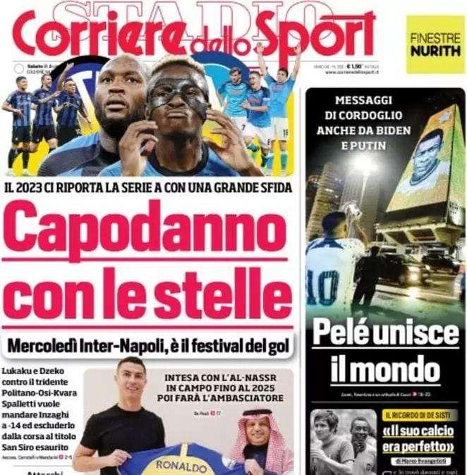 Il Corriere dello Sport: "Dzeko e Lukaku, Inter senza paura"