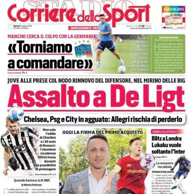 Il Corriere dello Sport in prima pagina: "Blitz a Londra, Lukaku vuole soltanto l'Inter"