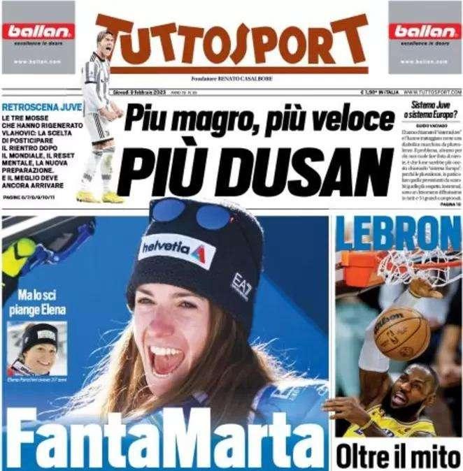 La prima pagina di Tuttosport: "Bastoni come Skriniar, allarme Inter"