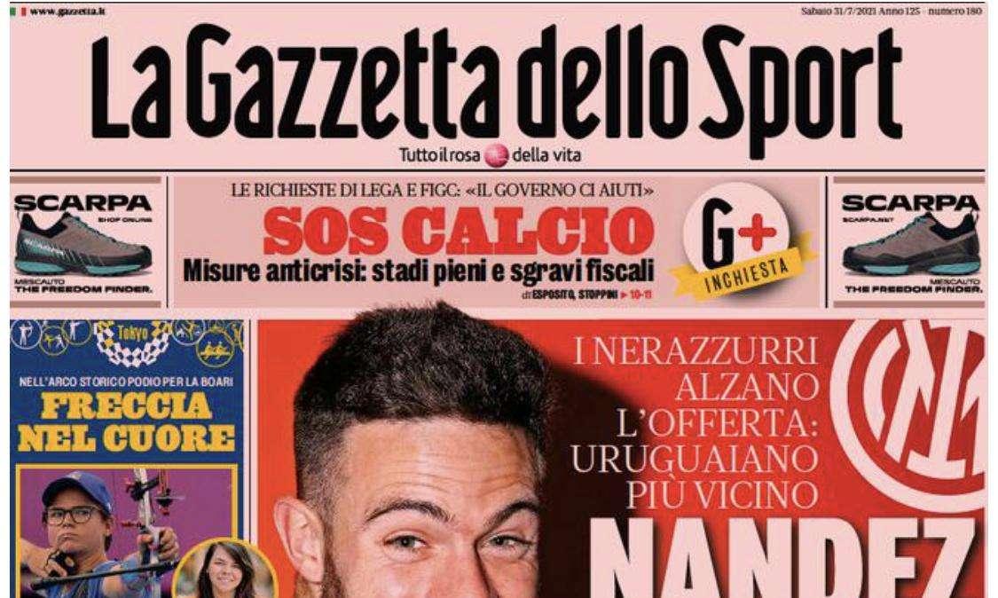 Rassegna stampa - Le prime pagine di sabato 31 luglio