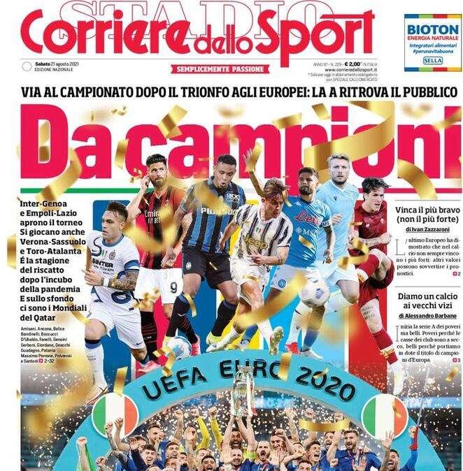 Serie A al via, l'apertura del Corriere dello Sport: "Da campioni"