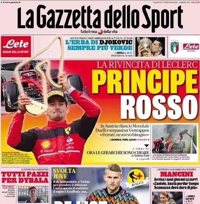 La Gazzetta dello Sport in prima pagina: "Inzaghi sorride: Asllani talento che conquista" 