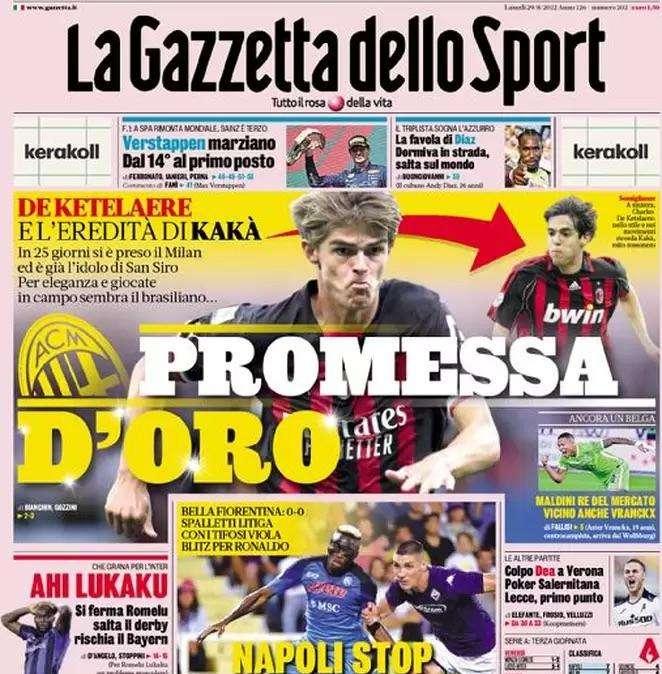 La Gazzetta dello Sport in apertura: "Ahi Lukaku". Che grana per Inzaghi