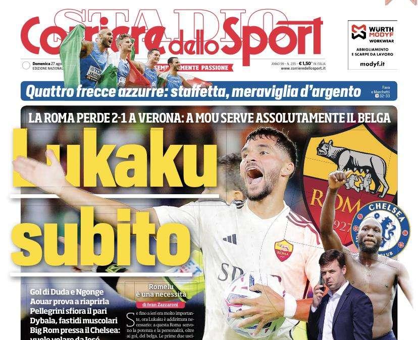 Il Corriere dello Sport in prima pagina: "Pavard usa la forza, all'Inter in 48 ore"