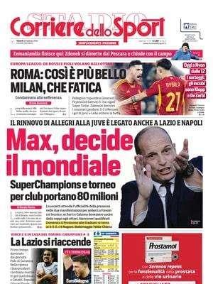 "Lautaro lussuoso, gli manca solo una perla in Europa": la prima pagina del Corriere dello Sport
