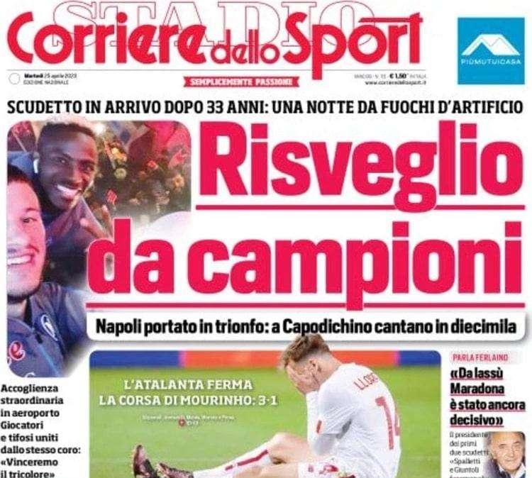 Il Corriere dello Sport in apertura: "Esultanza Lukaku, capo arbitri contrario. Poi la retromarcia"