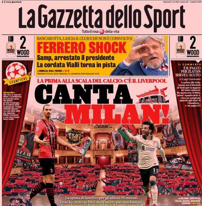 La Gazzetta dello Sport in apertura: "Incanta Inter!"