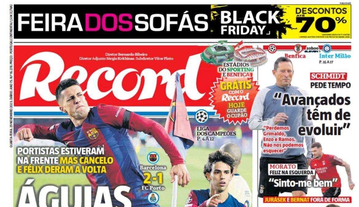 Le prime pagine portoghesi sono su Schmidt: "Suona la carica, vuole l'Europa League"