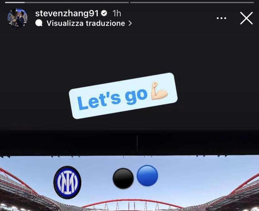 FOTO - La gioia del presidente Zhang sui social: "Let's go"