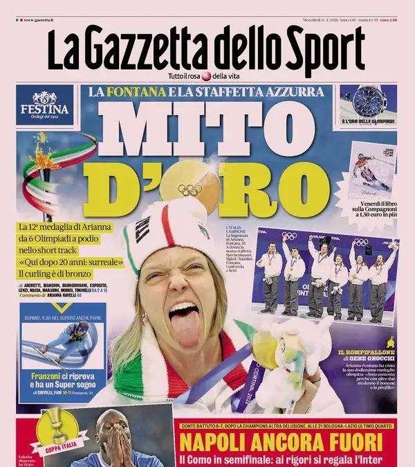 "Fischi, vittorie e polemiche: il feeling Chivu-Spalletti". "Lucio, una trappola per l'Inter": le prime pagine dell'11 febbraio