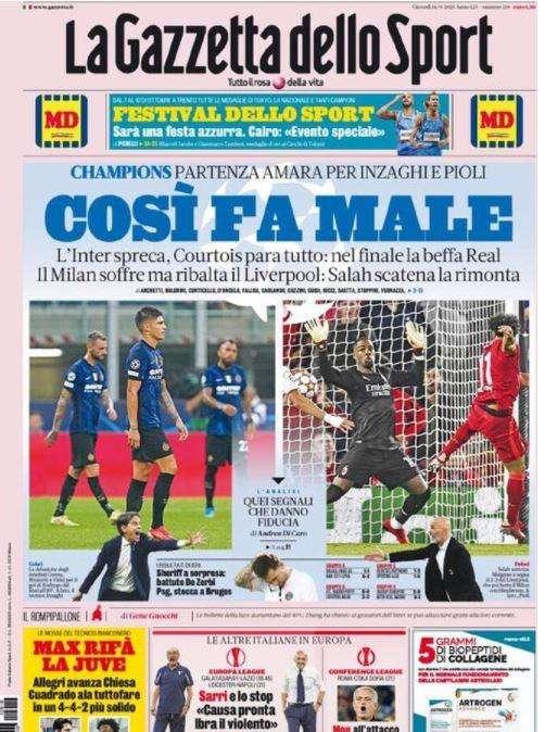 Rassegna stampa - Le prime pagine di giovedì 16 settembre