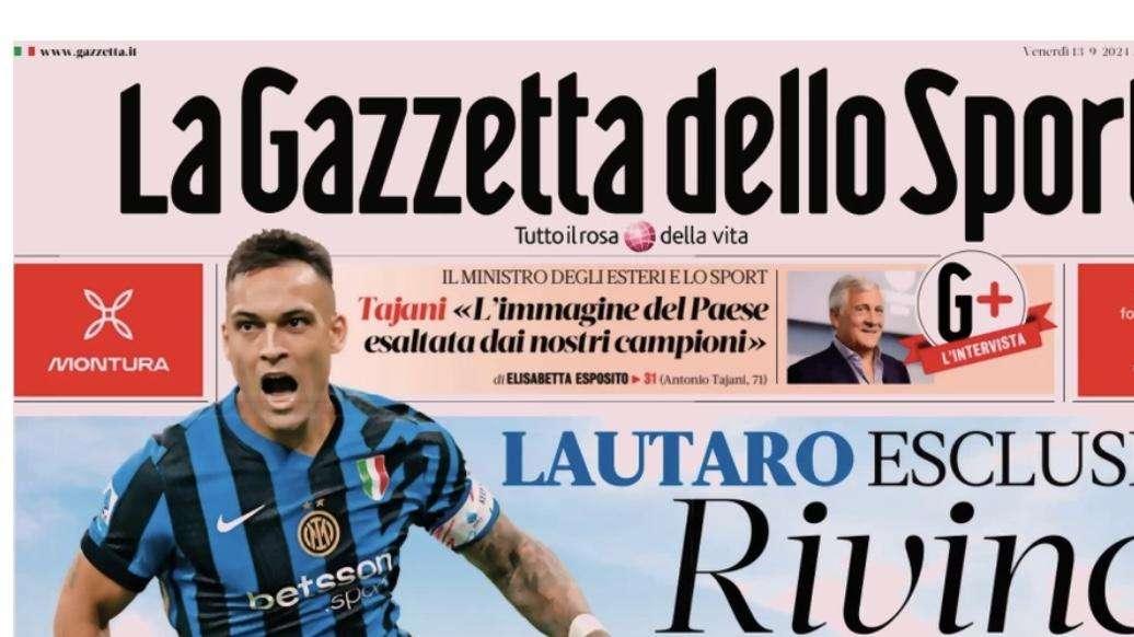 Le prime pagine dei principali quotidiani sportivi di oggi, venerdì 13 settembre