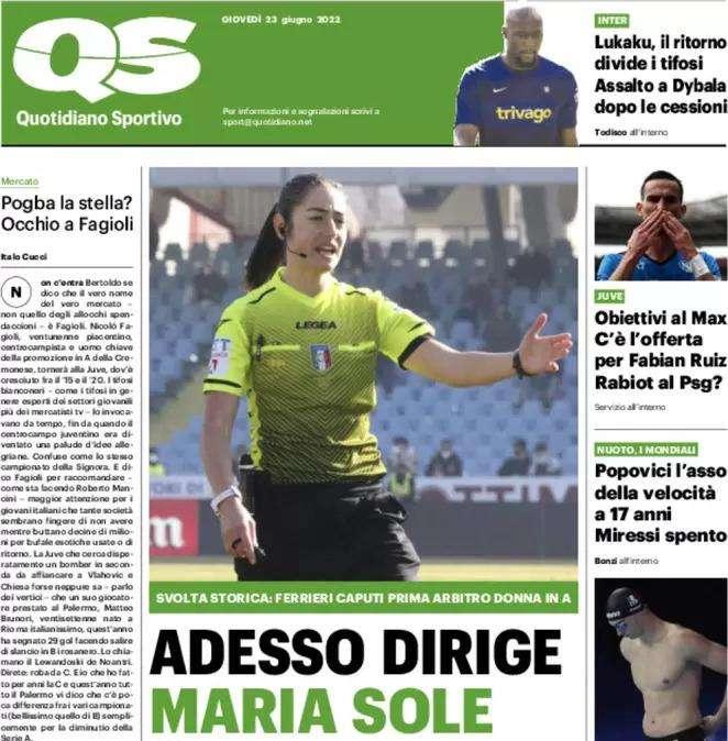 Il QS in apertura: "Lukaku, il ritorno divide i tifosi. Assalto a Dybala dopo le cessioni"