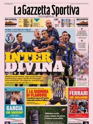 Tripudio nerazzurro nel derby: l'Inter schianta il Milan 5-1. Le aperture del day-after