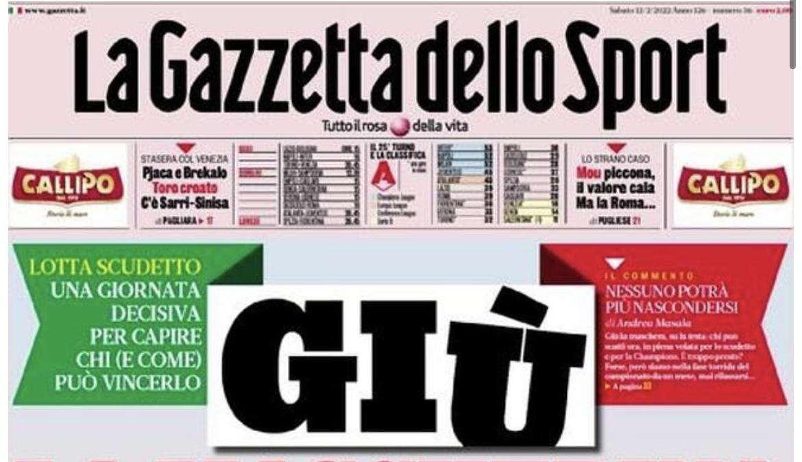 Rassegna stampa - Le prime pagine di sabato 12 febbraio