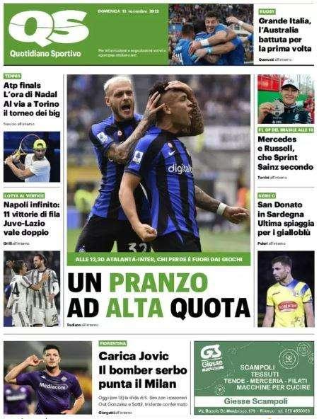  QS su Atalanta-Inter: "Pranzo ad alta quota, chi perde è fuori dai giochi"