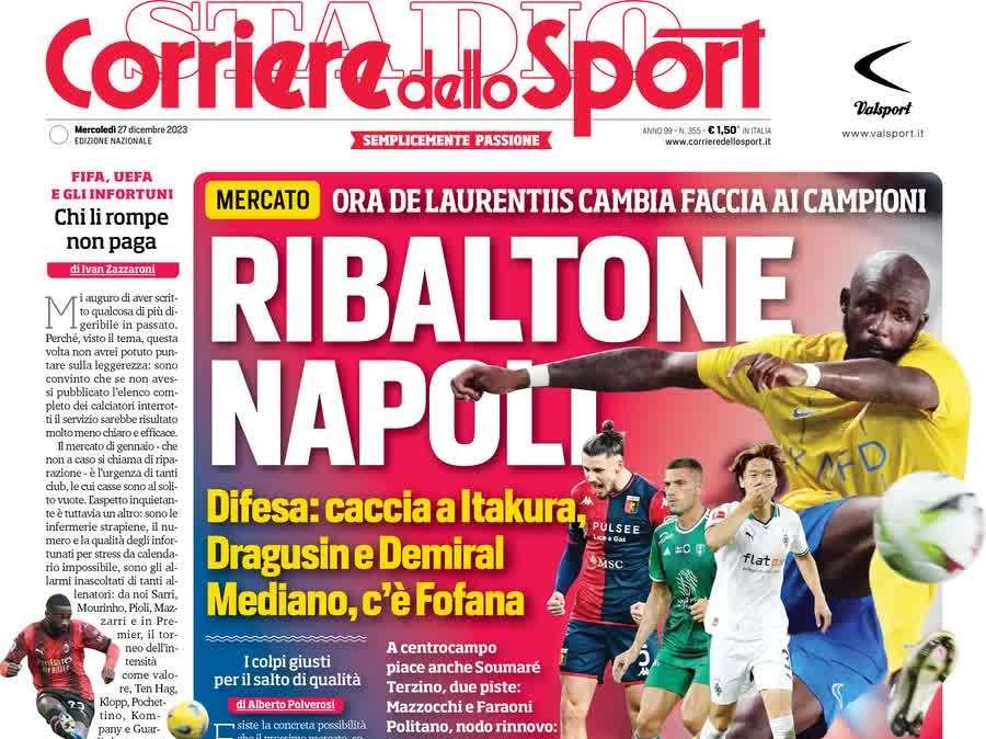 Il CorSport in apertura: "Inter, pressing per Buchanan. Zielinski a giugno"