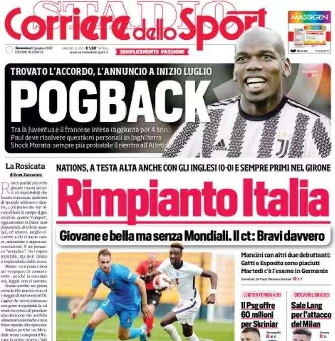 La prima pagina del Corriere dello Sport: "Il Psg offre 60 mln per Skriniar"