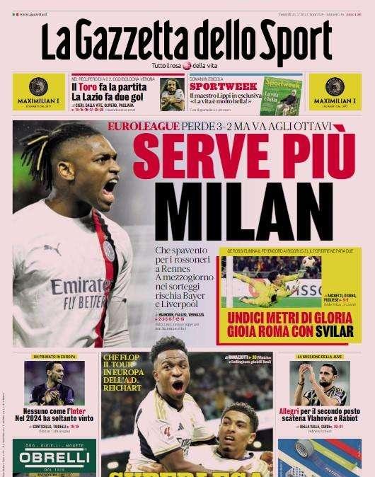 "Nessuna come l'Inter, nel 2024 ha vinto solo Inzaghi": la prima pagina della Gazzetta dello Sport