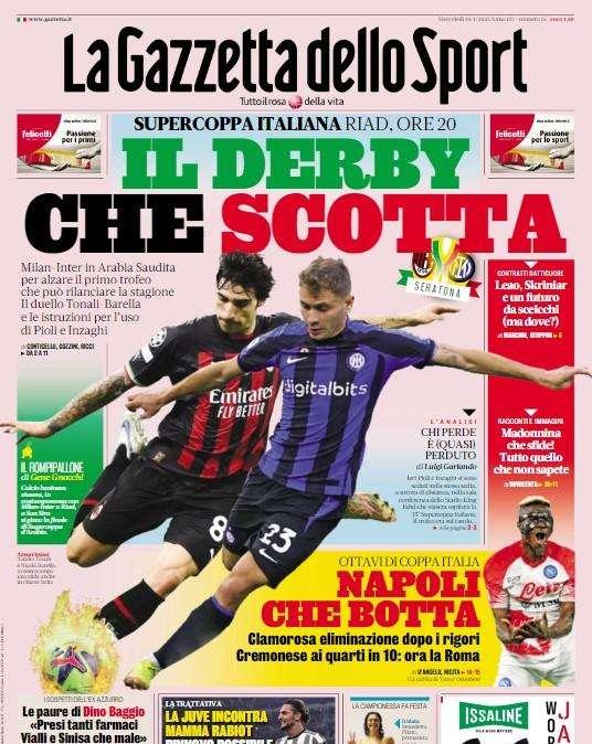 Rassegna stampa - Le prime pagine di mercoledì 18 gennaio