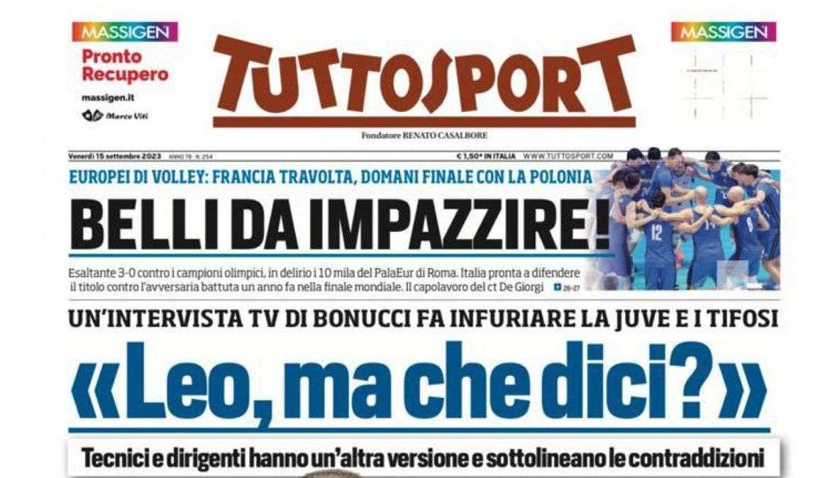Tuttosport apre con Stramaccioni sul derby: "Che bravo Thuram! Leao senza Ibra..."