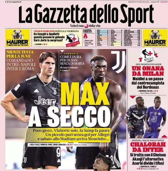 La Gazzetta in apertura: "Chalobah da Inter". L'inglese balza in pole per la difesa