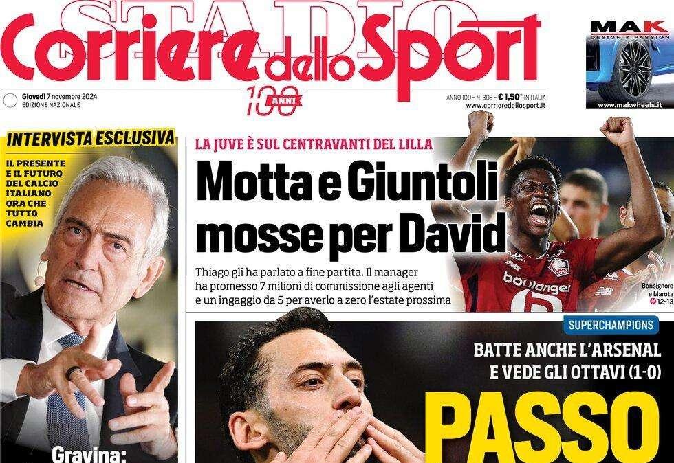 Passo da Inter, vede gli ottavi: 3° vittoria di fila in Europa. Il Corriere dello Sport in prima pagina