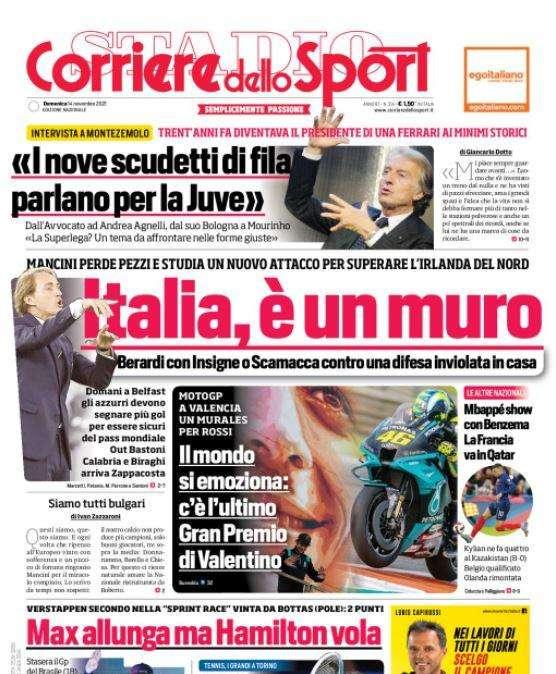 L'apertura del  Corriere dello Sport: "Italia, è un muro" 