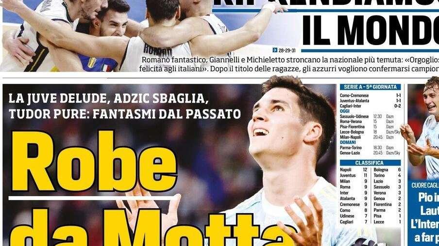 "L'Inter decolla: Lautaro e Pio lanciano Chivu. L'Inter torna a far paura": le prime pagine del 28 settembre