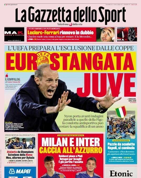 Derby di mercato, Gazzetta dello Sport: "Inter e Milan, caccia all'azzurro"