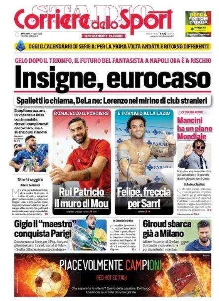 L'apertura del Corriere dello Sport: "Mancini ha un piano mondiale"