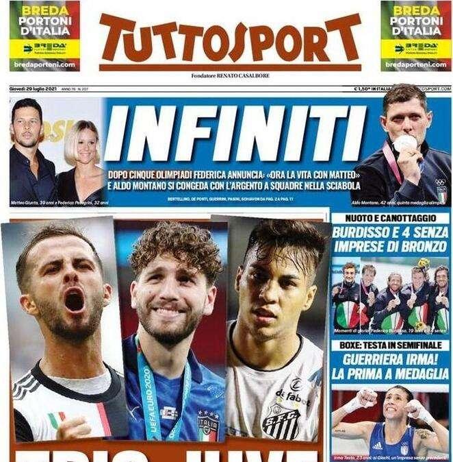 Tuttosport in apertura: "Calhanoglu nuova luce dell'Inter"