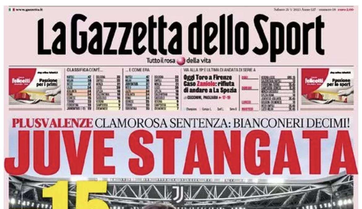 La Gazzetta in apertura: "Skriniar ai saluti: può partire subito. Nel mirino Smalling e Scalvini"