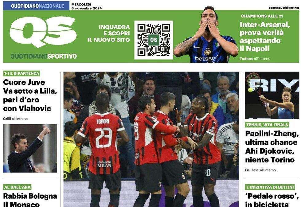 "Inter-Arsenal, prova verità aspettando il Napoli": la prima pagina del QS