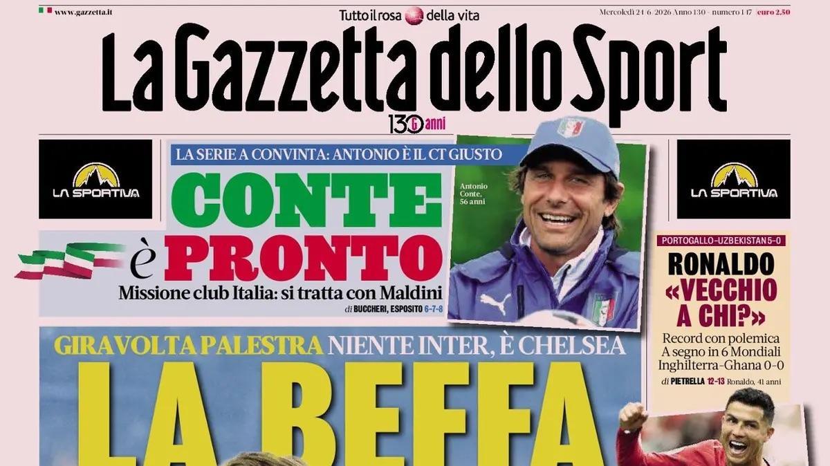 Le prime pagine dei quotidiani sportivi di oggi, mercoledì 24 giugno