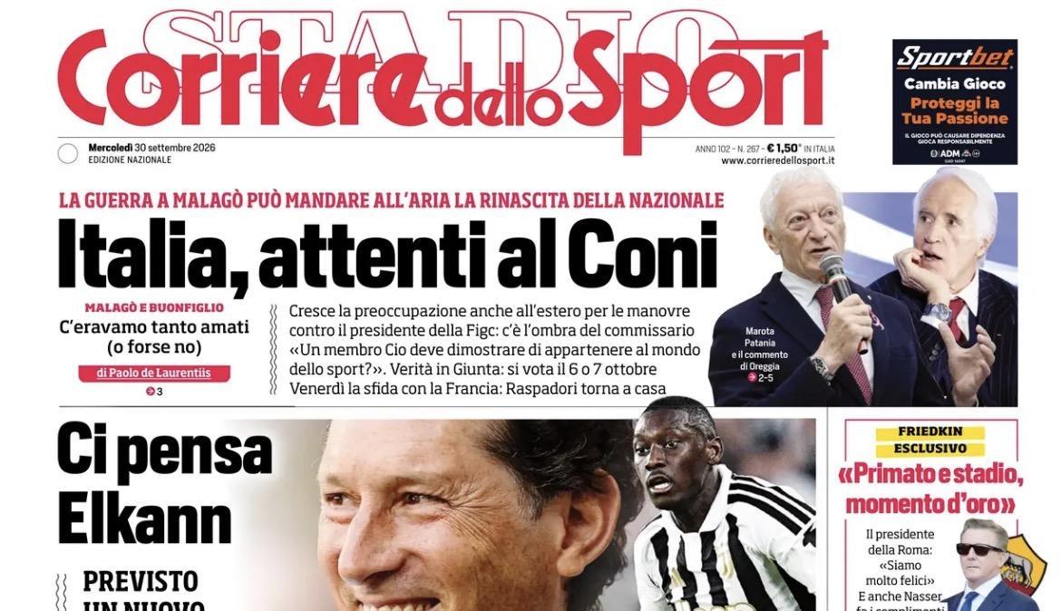 Muro dell'Inter per Lautaro, pres. Barcellona: "Lo volevo a tutti i costi". Il Corriere dello Sport in prima pagina