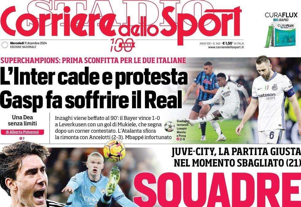 "Poca Inter, Inter...rotta": le prime pagine dei quotidiani sportivi di oggi