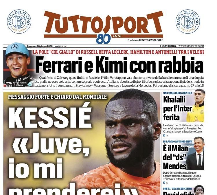 "Khalaili per l'Inter ferita! Il Milan del "ds" Mendes", la prima pagina di TuttoSport