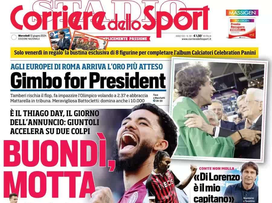 Dal rinnovo di Barella all'allarme infortuni in Nazionale. Le prime pagine del 12 giugno