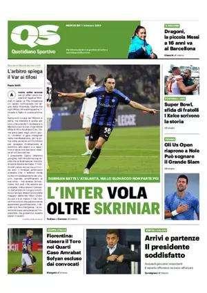 L'apertura del QS: "L'Inter vola oltre Skriniar, Atalanta ko 1-0"