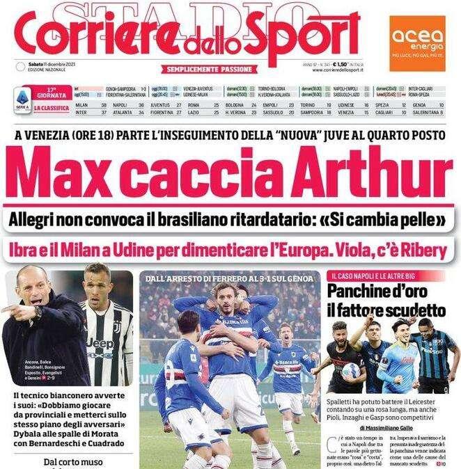 Rassegna stampa - Le prime pagine di sabato 11 dicembre
