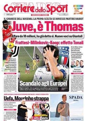 Il Corsport in prima pagina: "Frattesi-Milinkovic-Koop: effetto Tonali"