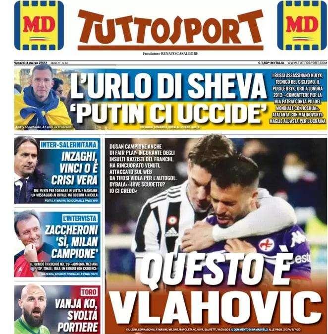 Tuttosport in apertura: "Inzaghi, vinci o è crisi vera"